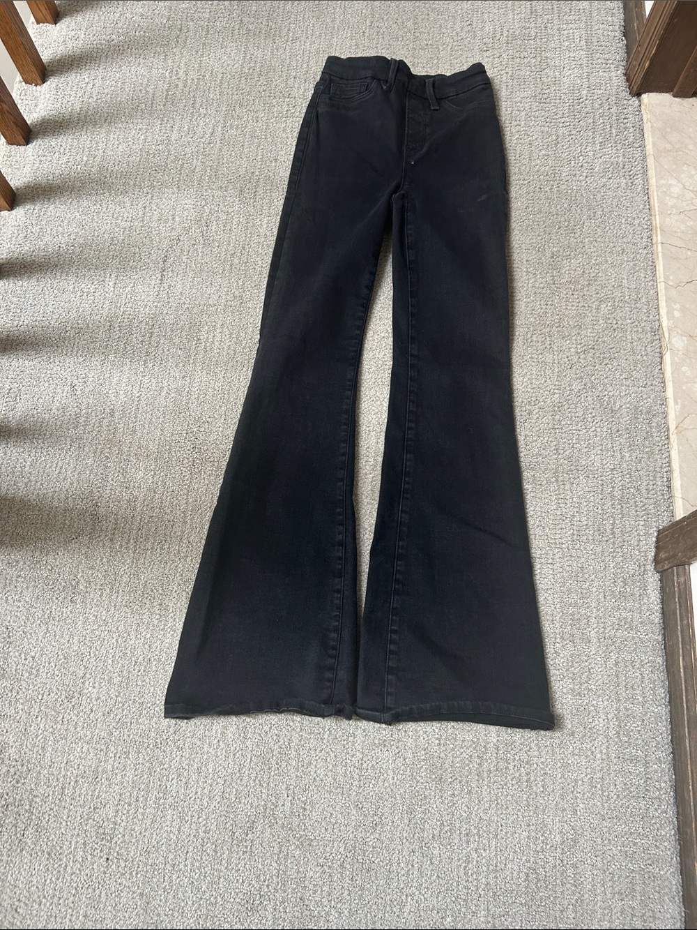 Good American Black Flare Jeans